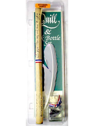 Gettysburg Address Quill & Ink Bottle with Document Set