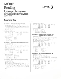 More Reading Comprehension Level 3 KEY