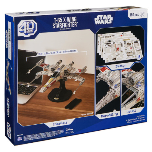 Star Wars T-65 X-Wing Starfighter 3D Model Kit (4D Build)