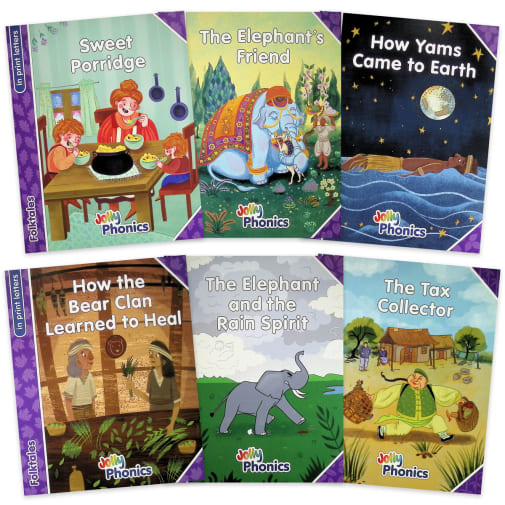 Jolly Phonics Folktales Readers, Complete Set (1-6) Purple Level