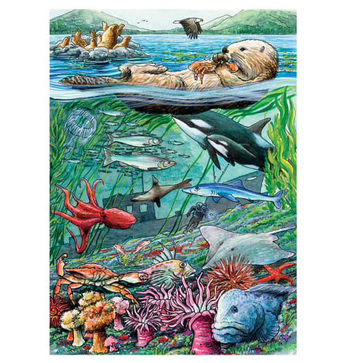 Cobble Hill Life on the Pacific Ocean Tray Puzzle (35 piece)