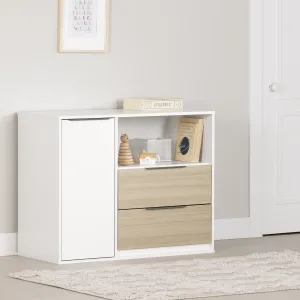 Commode 2 tiroirs avec porte