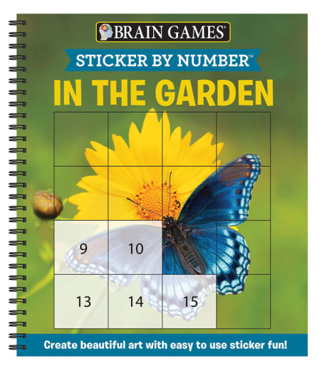 Sticker by Number - In the Garden (Brain Games) 52 pages