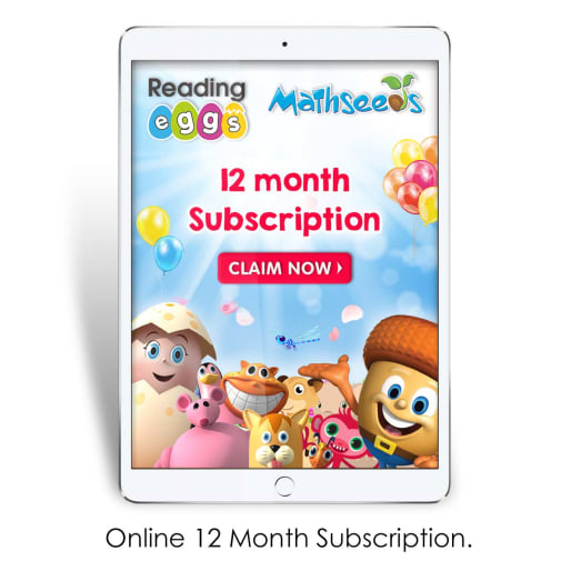 Reading Eggs and Mathseeds Online Family Plan Program : 12 month subscription - access for up to 4 children