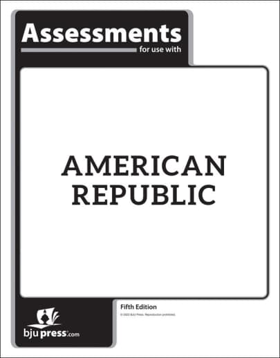 BJU Press American Republic Student Assessment 5th Edition
