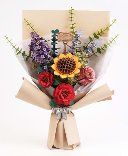 Wooden Flower Bouquet Set (Wood Bloom Craft)