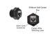 Cat6 RJ45 Shielded Industrial Panelmount Bulkhead Coupler, Black