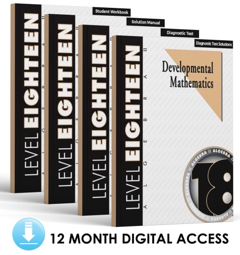 Developmental Math: Level 18 E-Book Set | Algebra 2: Equations (12 Month Access)