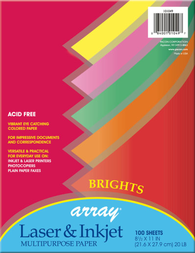 Bright Acid-Free Paper - 8.5" x 11" (100 Sheets)