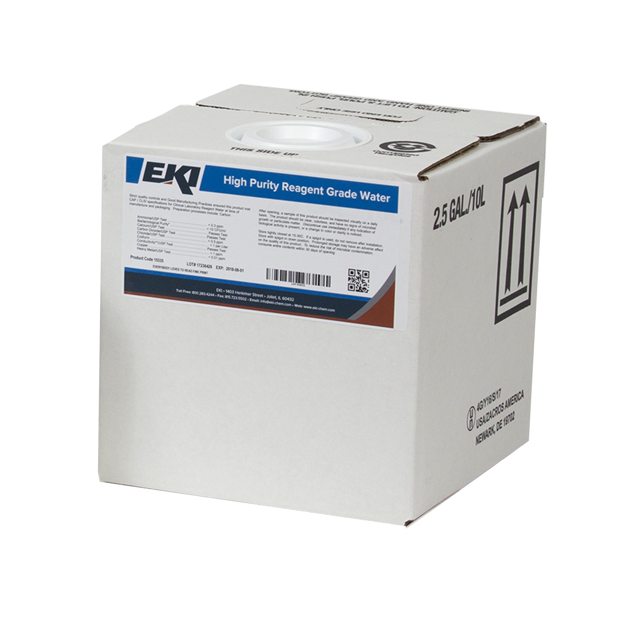 EKI Deionized Water Chemistry Reagent, 10 Liter MK 893743