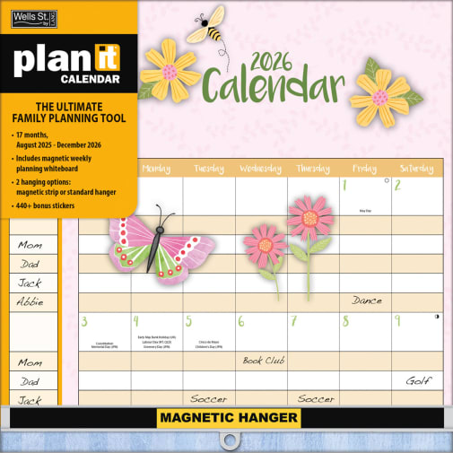 Family Plan-It Wall Calendar (August 2025 - December 2026)