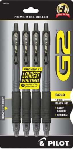 G2 1.0 Bold Pen - Black (4 pack)