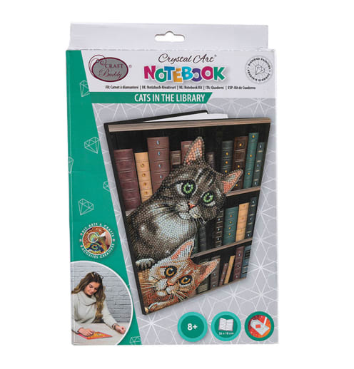 Crystal Art Notebook Kit - Cats in the Library