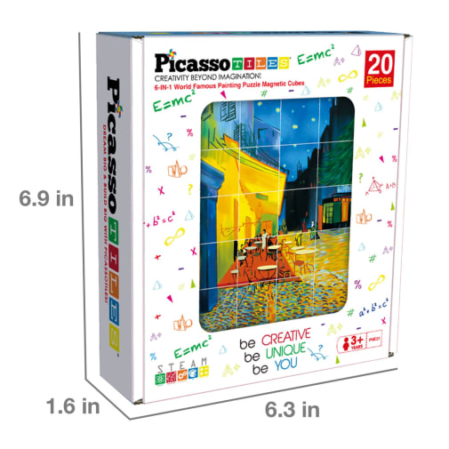 Picasso Tiles 6-in-1 Magnetic Puzzle Cubes - World Famous Painting