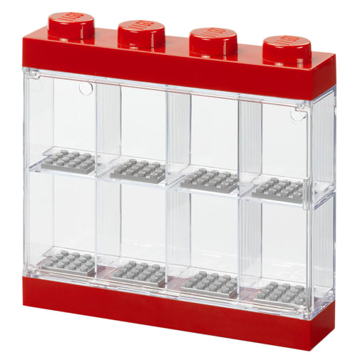 LEGO Minifigure Display Case Bright Red (For 8 Minifigures)