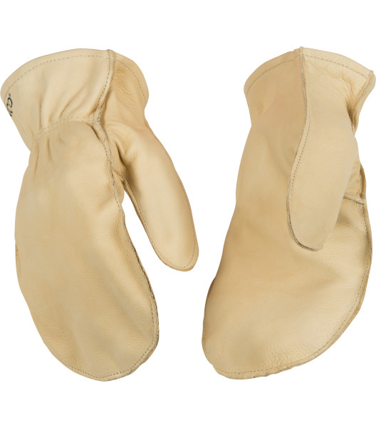 Grain Cowhide Chopper Mitt Shell, Tan, large