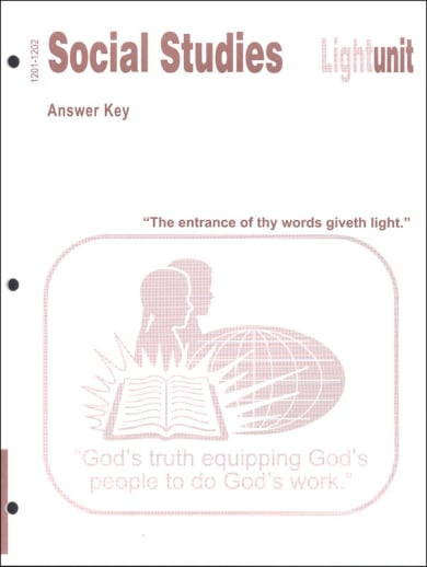 Social Studies 1201-1202 LightUnit Answer Key