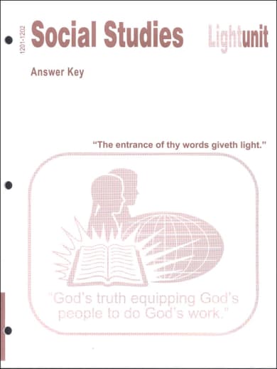 Christian Light Social Studies 1201-1202 LightUnit Answer Key