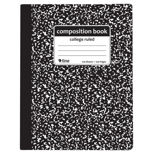 Composition Notebook, College Ruled, Black Marble