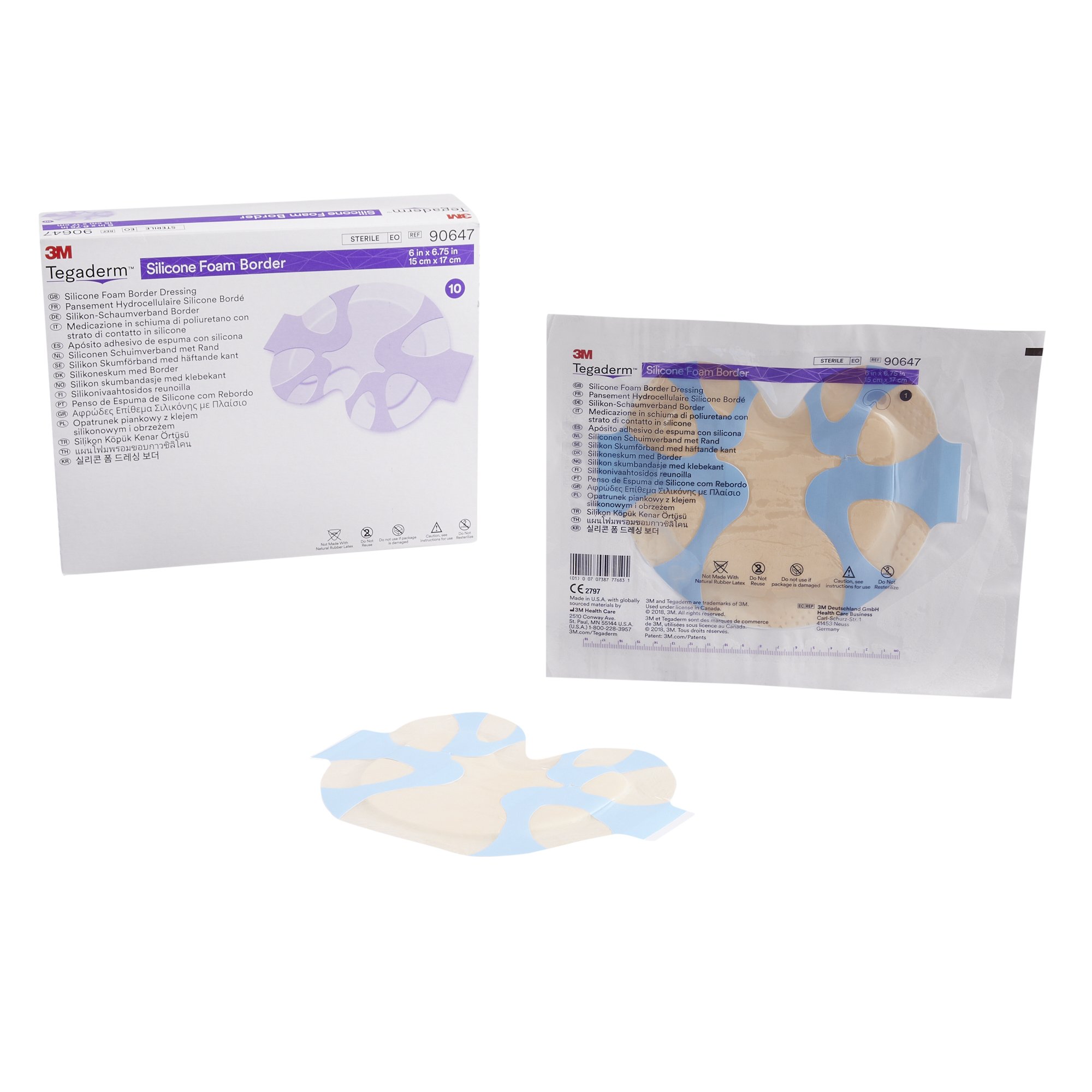 3M Tegaderm Silicone Foam Dressing, 6 x 6-3/4 Inch Sacral MK 1078888