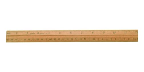 Ruler - Wood - Double Beveled/Metal Edge Coated