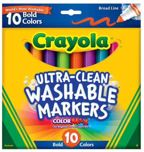 Crayola Ultra-Clean Washable Broad Line Markers - Bold 10 Count