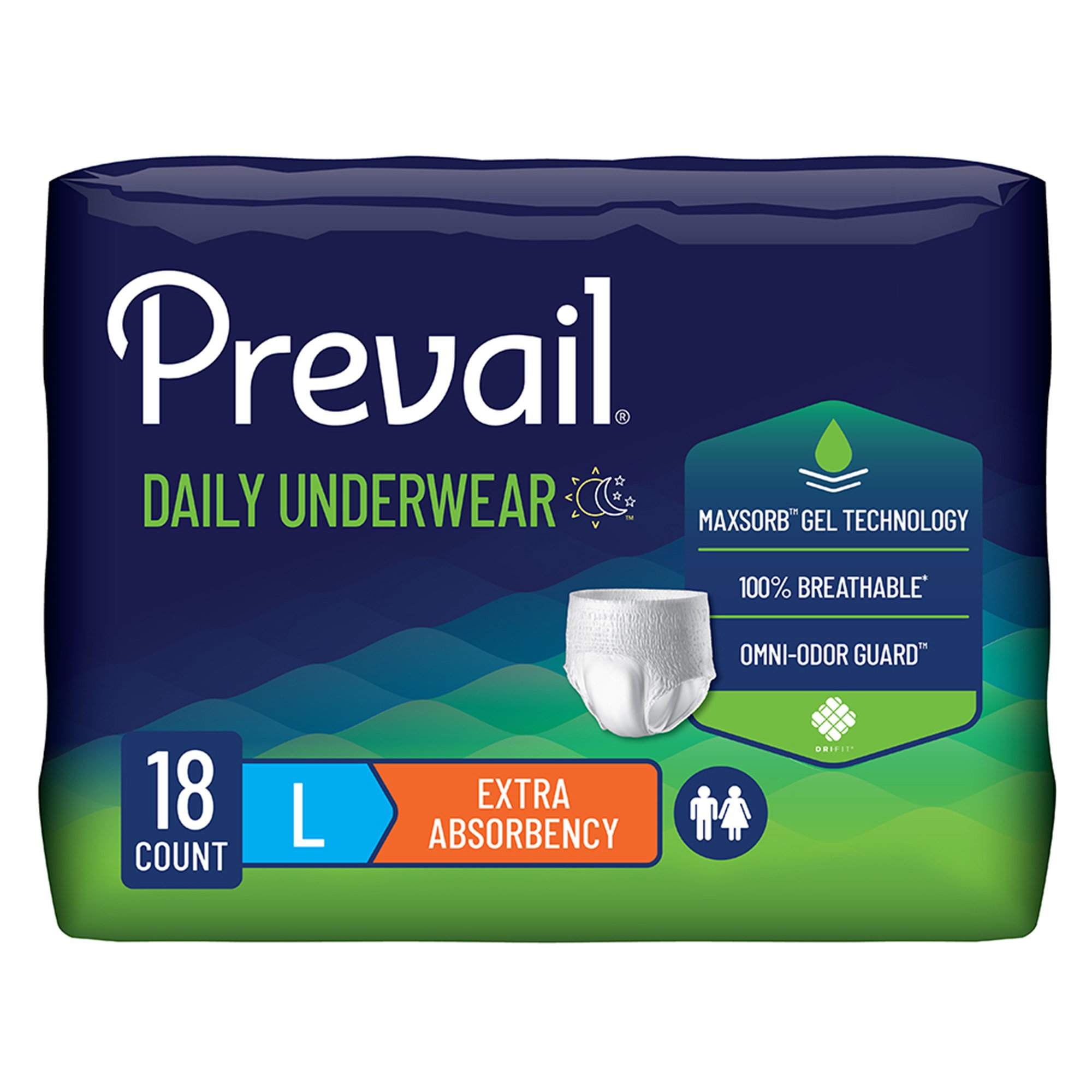 Prevail Daily Underwear Extra Absorbent Underwear, Large MK 402957