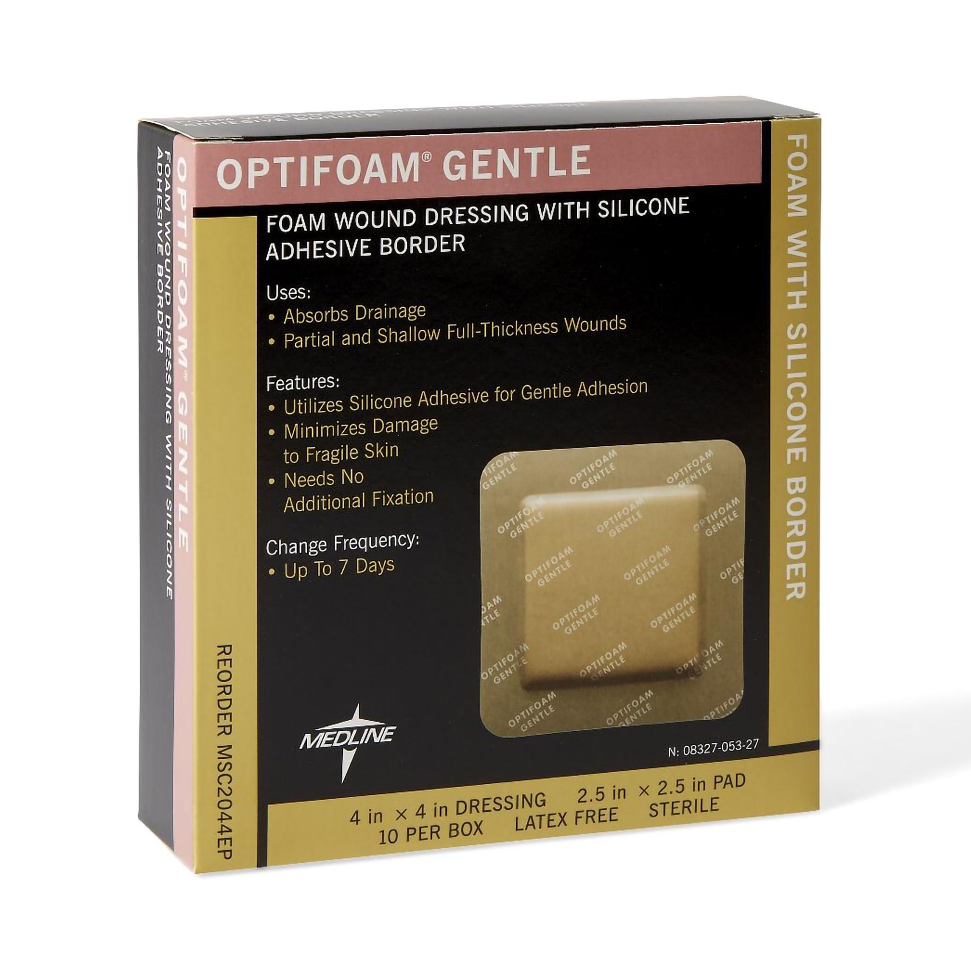 Optifoam Gentle Adhesive with Border Silicone Foam Dressing, 4 x 4 Inch MK 834521