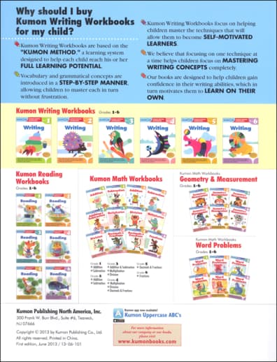 Kumon Writing Workbook Grade 6