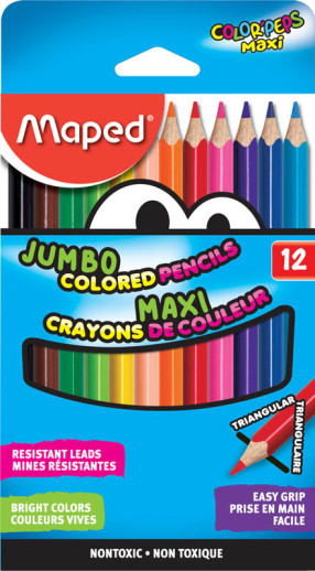 Maped Color'Peps Triangular Colored Pencils, Assorted Colors, Pack of –  Adore A Child