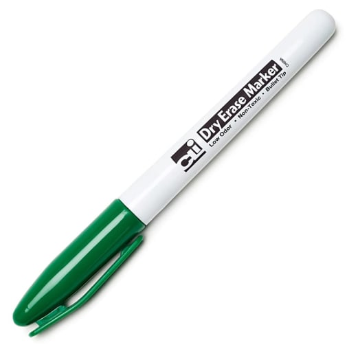 Dry Erase Marker - Pocket Style, Bullet Tip - Green