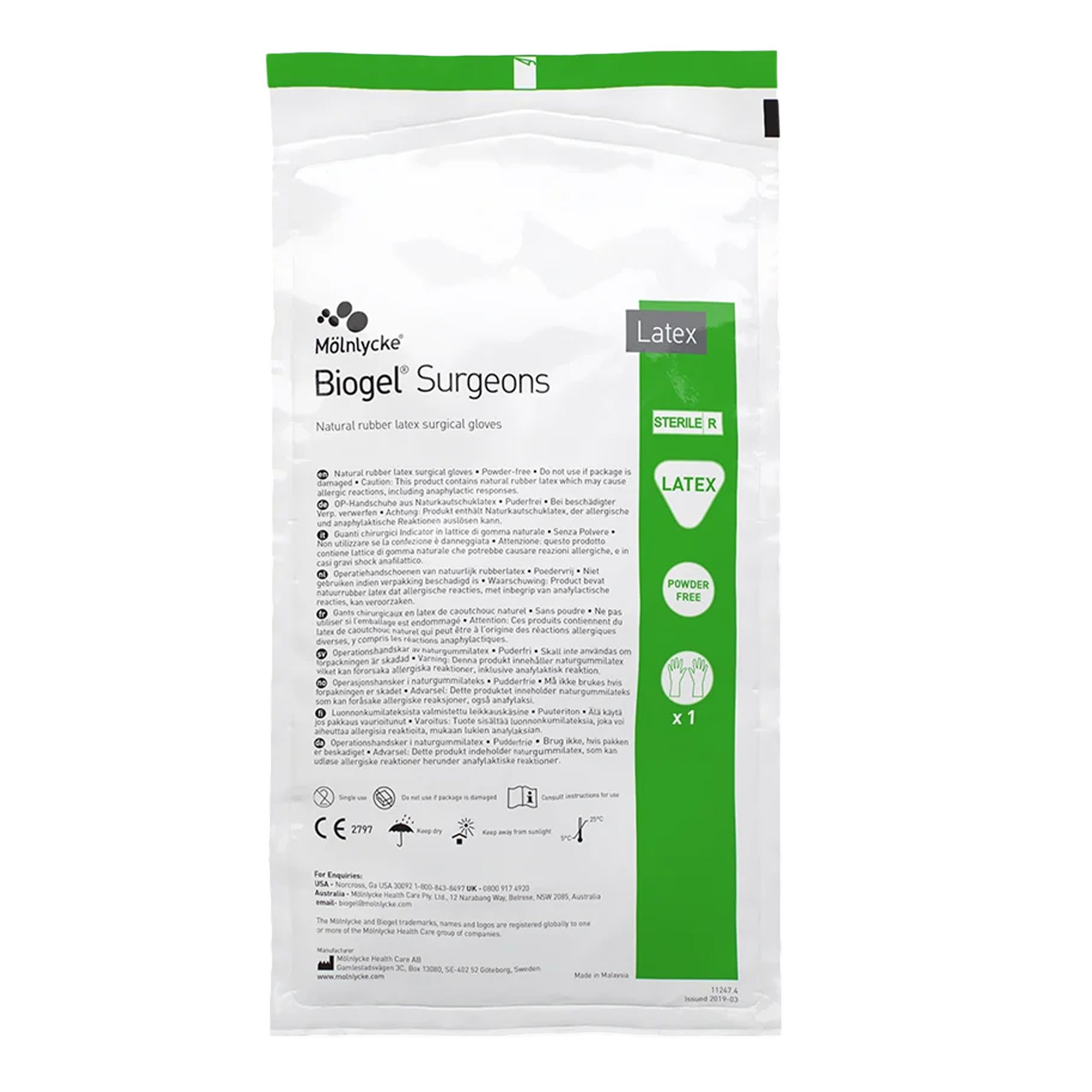 Biogel Surgeons Latex Surgical Glove, Size 8.5, Straw Color MK 184864