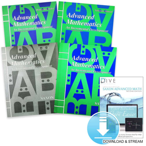 Saxon Advanced Math 2nd Edition Homeschool Study Kit with Solutions Plus DIVE Download & Stream
