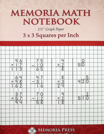 Memoria Math Notebook: 1/3" Graph Paper