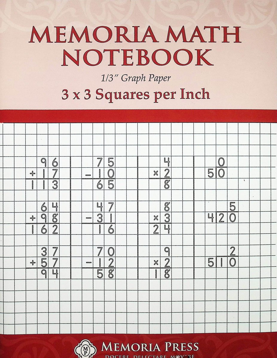 Memoria Math Notebook: 1/3" Graph Paper