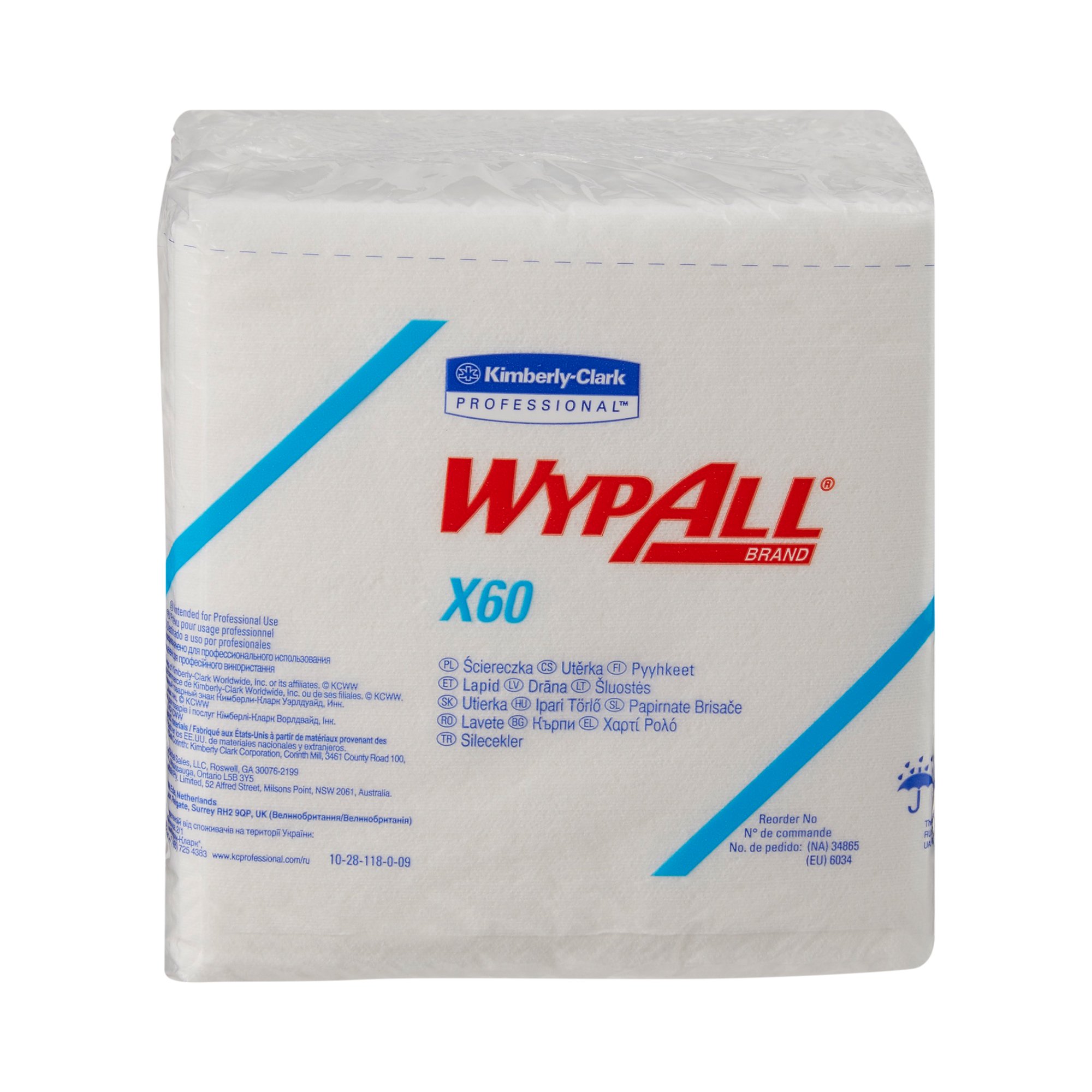 WypAll X60 Task Wipe, Quarter Fold MK 449763