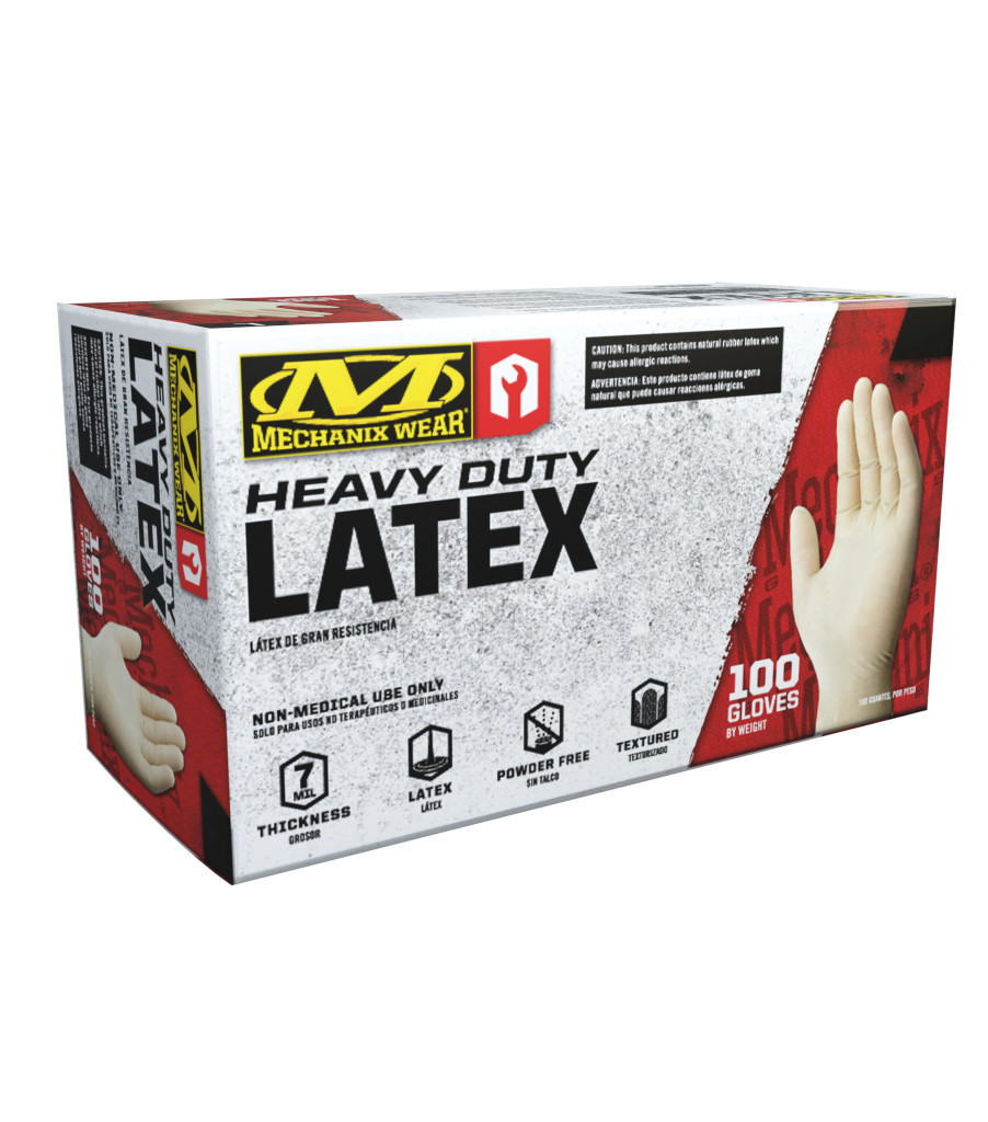 7 Mil Heavy Duty Latex Gloves (Pack of 100), White, large image number 0