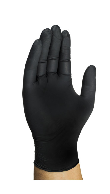 6 Mil Heavy Duty Black Nitrile Gloves (Pack of 100), Black, large