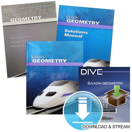 Saxon Geometry Homeschool Kit with Solutions Manual PLUS DIVE Download & Stream