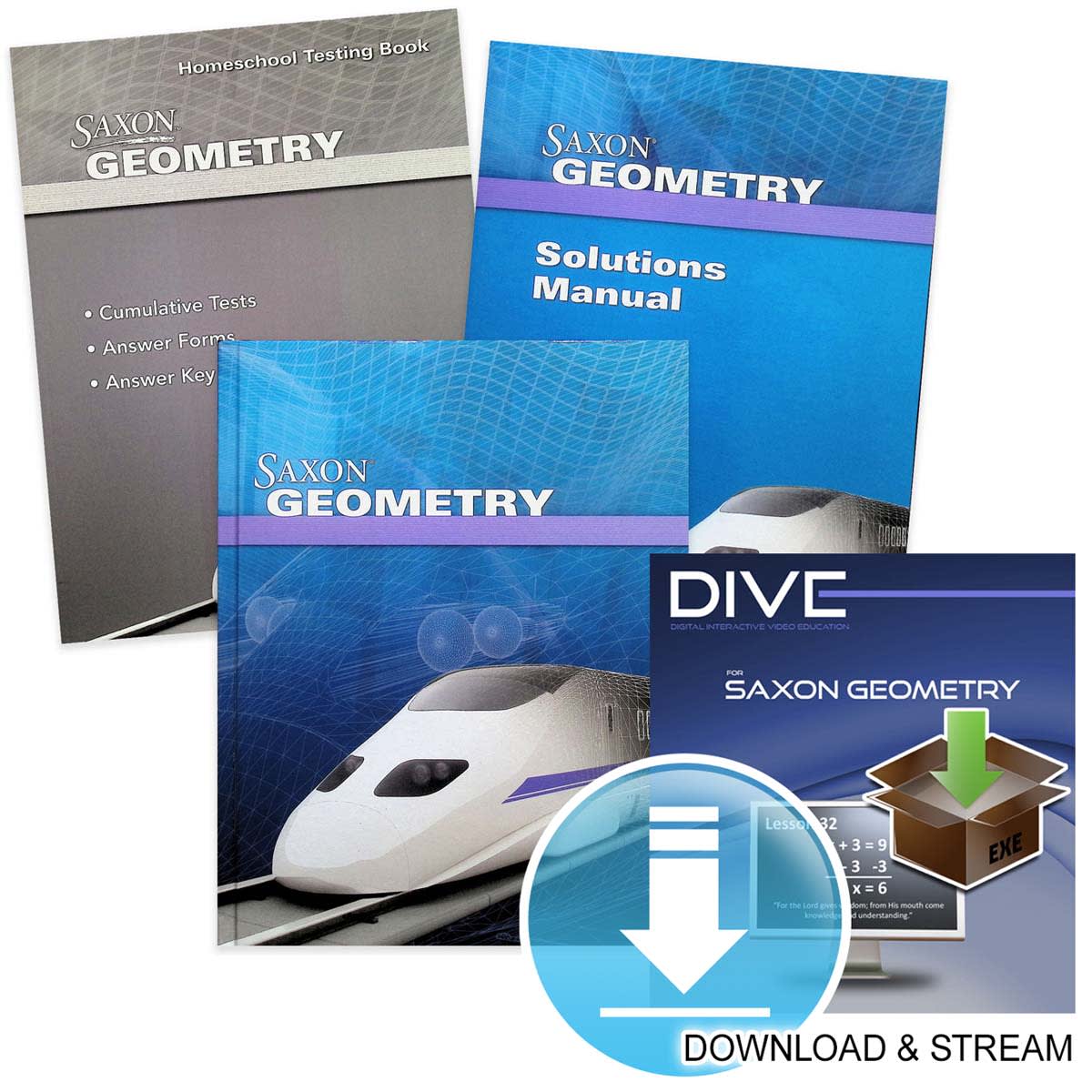 Saxon Geometry Homeschool Kit with Solutions Manual PLUS DIVE Download & Stream