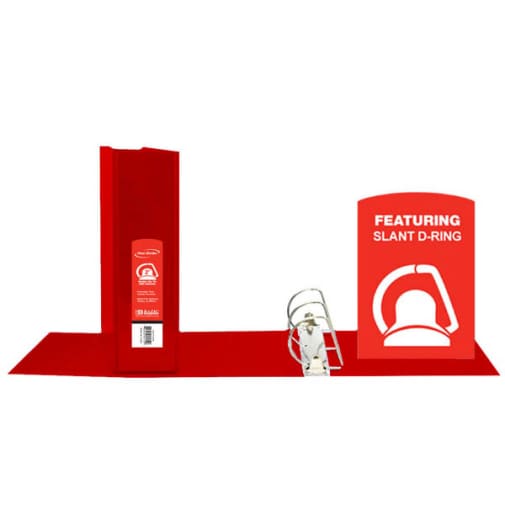 Binder - Slant-D Ring View 2" Red