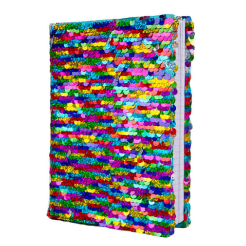 Rainbow / Silver Magic Sequin Journal