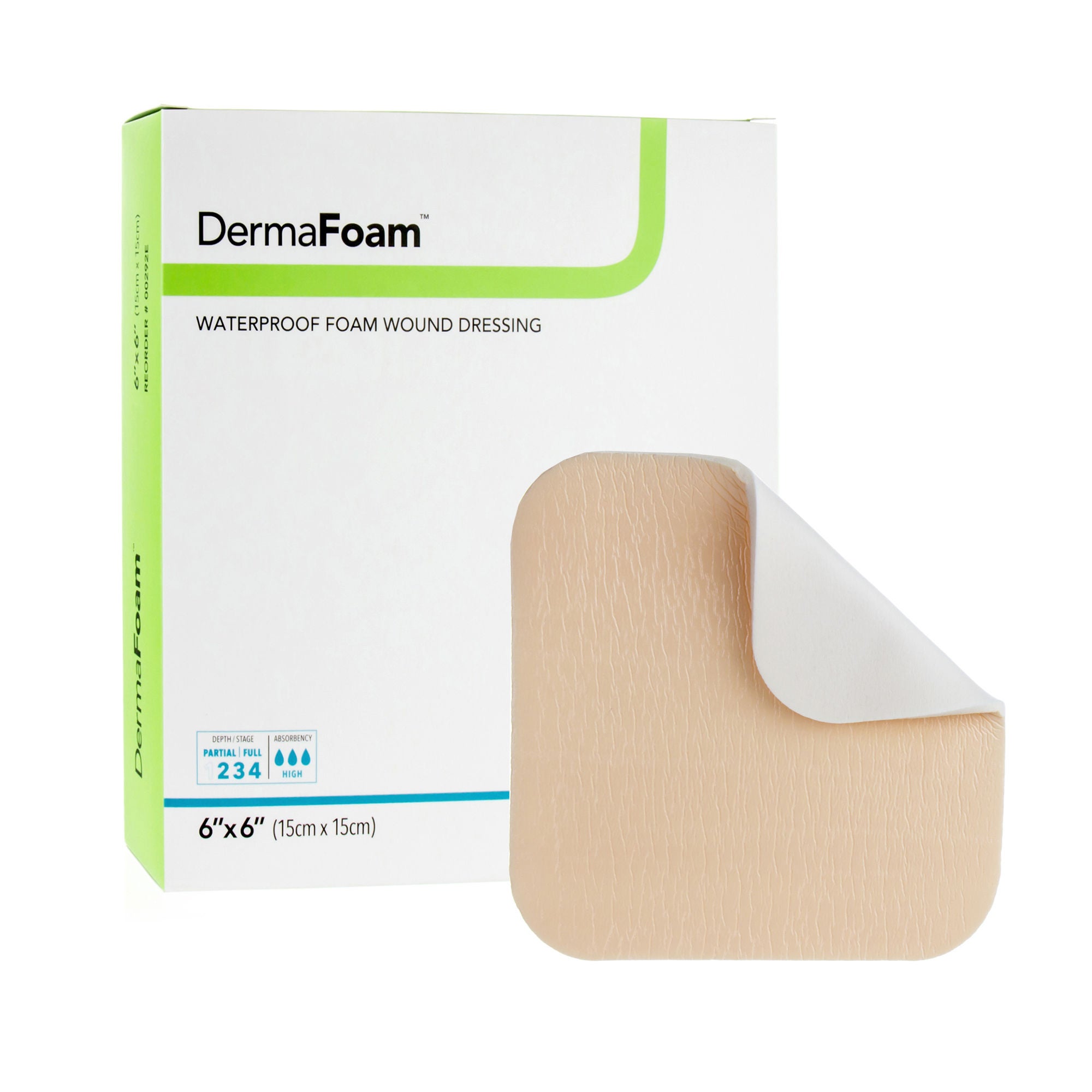 DermaFoam Nonadhesive without Border Foam Dressing, 6 x 6 Inch MK 584143