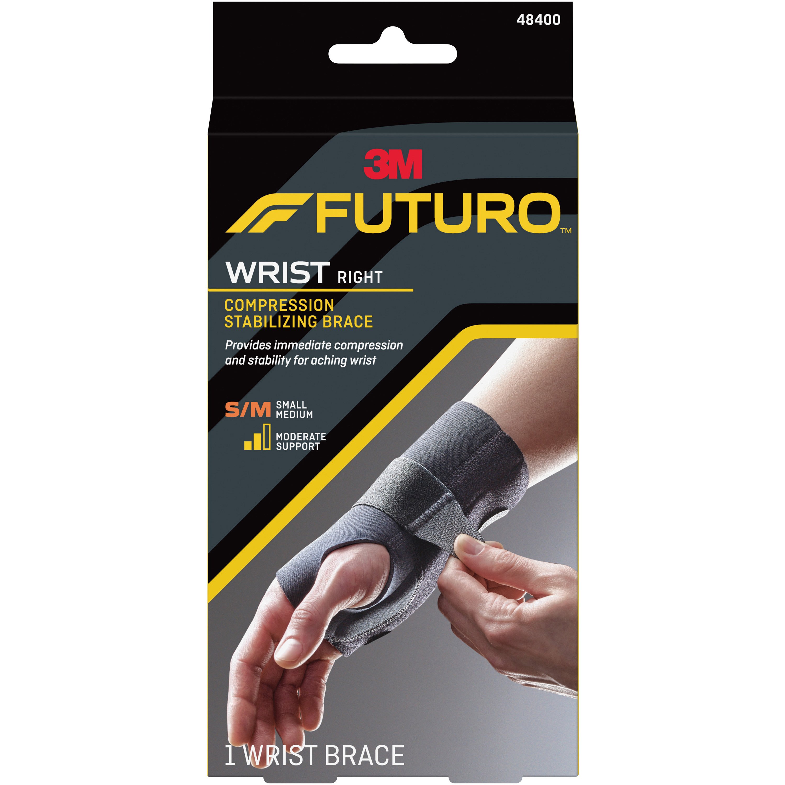 3M Futuro Compression Stabilizing Right Wrist Brace, Small/Medium MK 971913