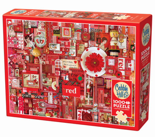 Cobble Hill Red Collage Jigsaw Puzzle (1000 piece)