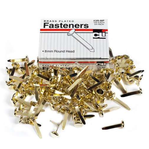 Fasteners - Round Head - Brass Plated 3/4" (100 count)