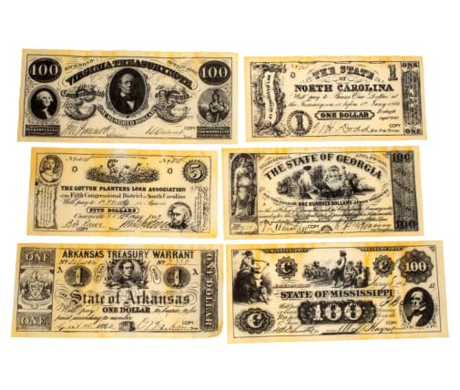 Confederate Banknote Set A Historical Document