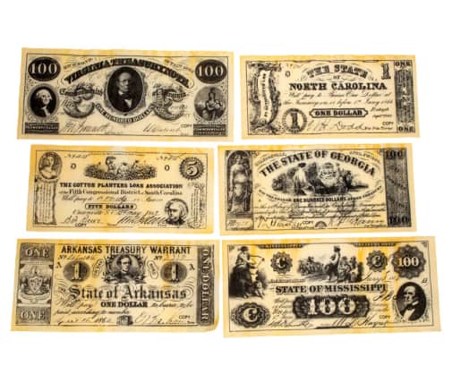 Confederate Banknote Set A Historical Document