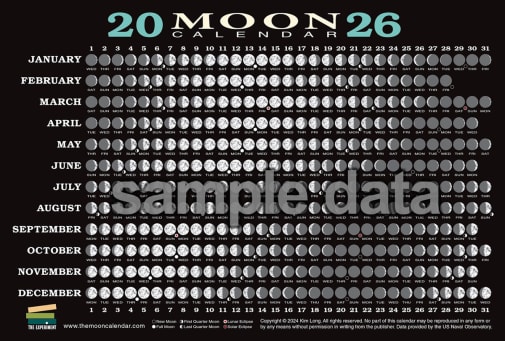 2026 Moon Calendar Card