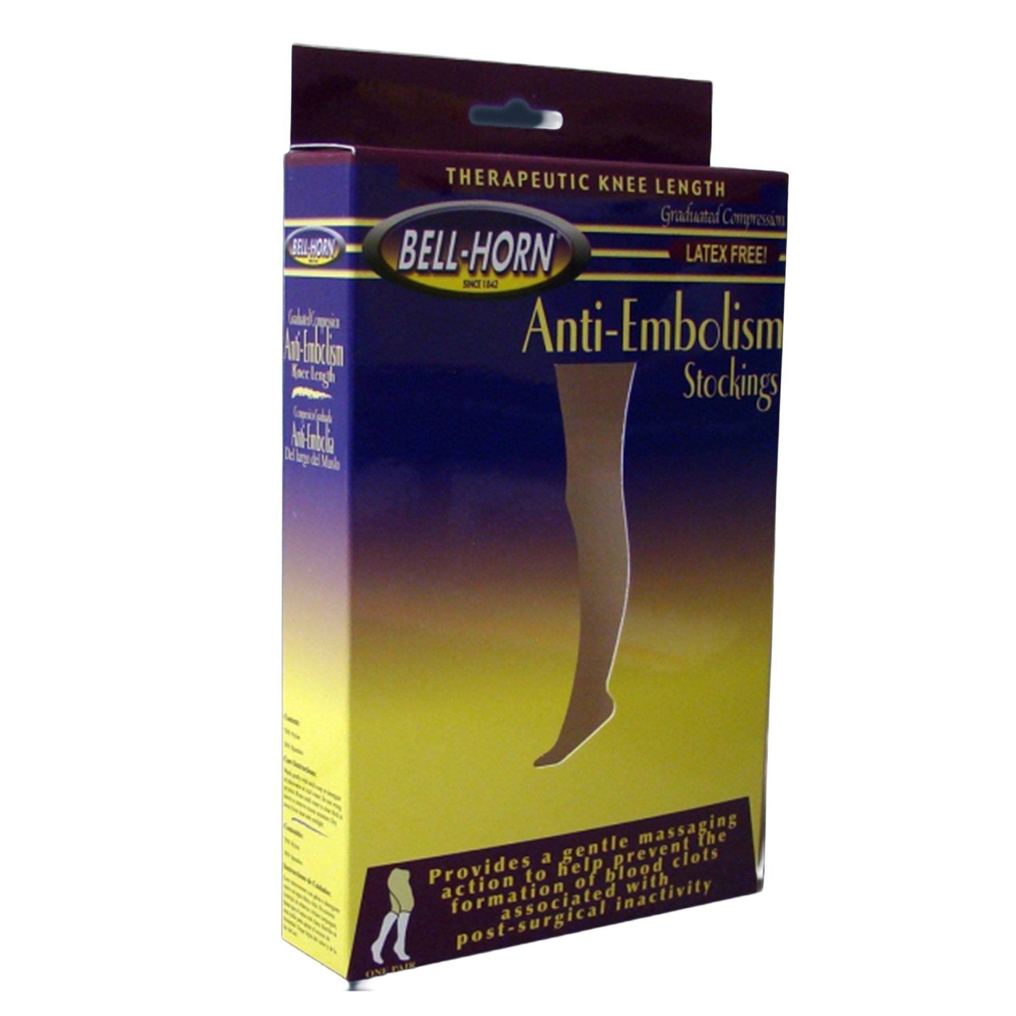 Bell-Horn Knee Length Anti-Embolism Stockings, 2X-Large/Reg, Black MK 711326
